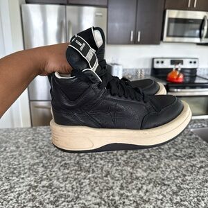 Rick Owens Monochrome High-Top Sneakers